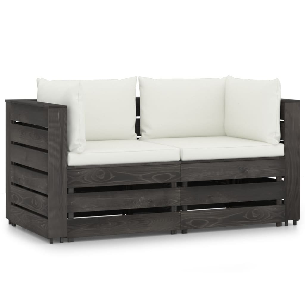 Sofa ogrodowa z palet, drewno sosnowe, kremowa pod