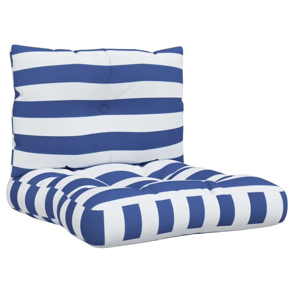 Poduszki na palety w niebiesko-białe pasy (60x61,5