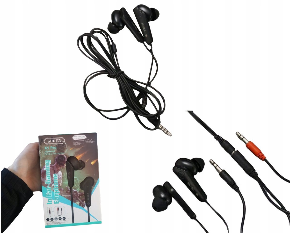 SŁUCHAWKI DOKANAŁOWE MIKROFON JACK LAPTOPA TELEFON