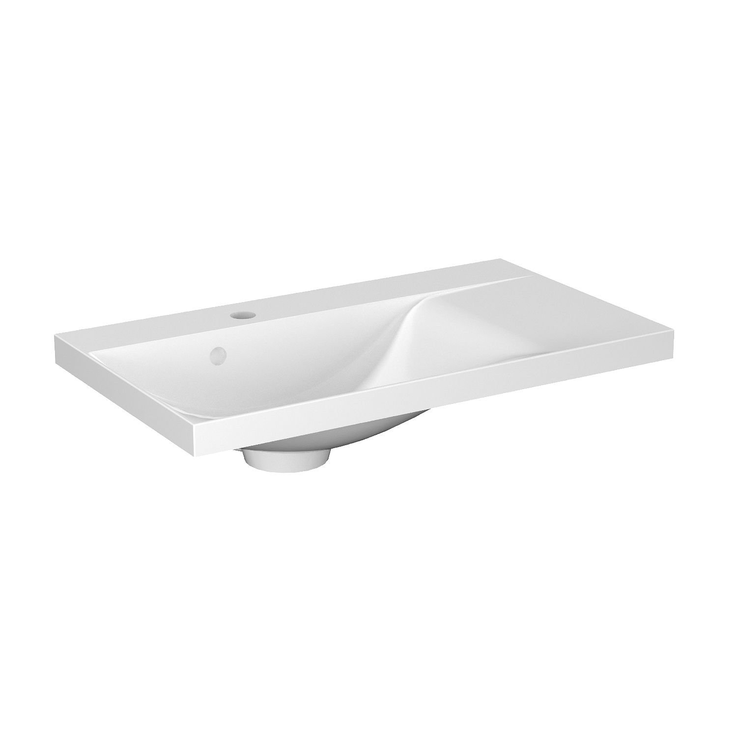 Umywalka nablatowa Krofam Vog 70x40 cm prostokątna biały połysk 159-0501