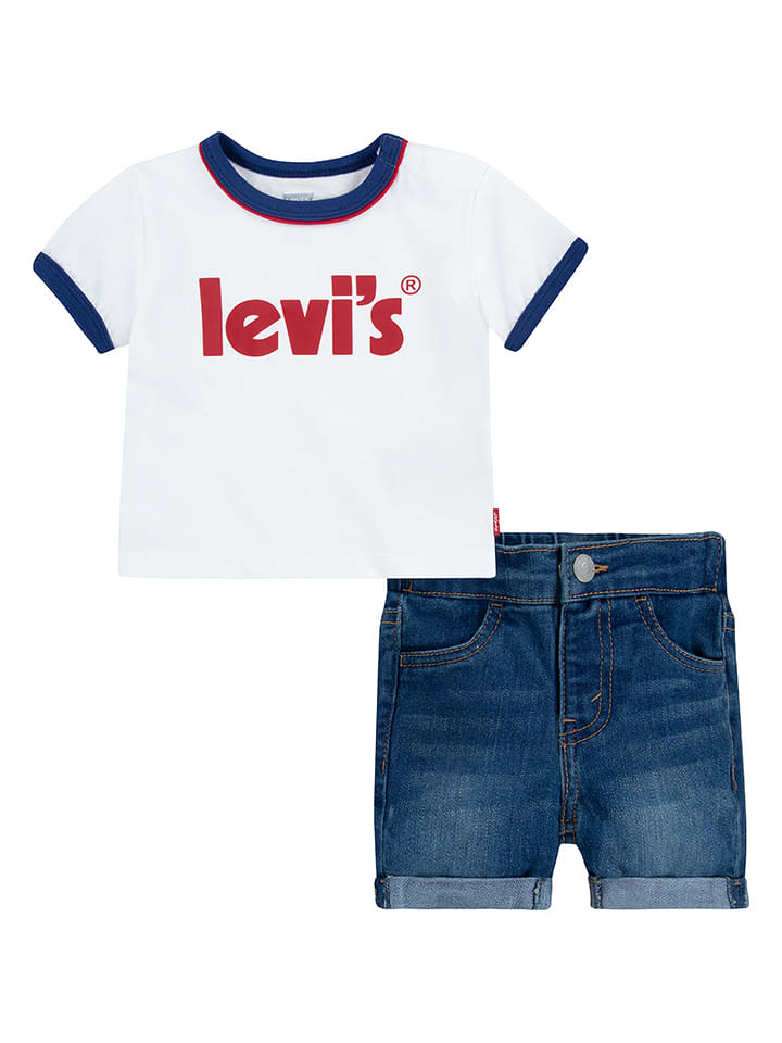 Levi's Kids 2-częściowy zestaw w kolorze biało-niebieskim