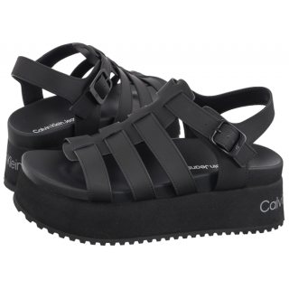 Sandały Platform Buckle Rubber Mg Mtl Triple Black YW0YW01513 0GT (CK509-b) Calvin Klein