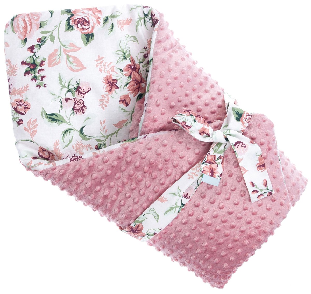 Rożek Peonie / Minky brudny róż