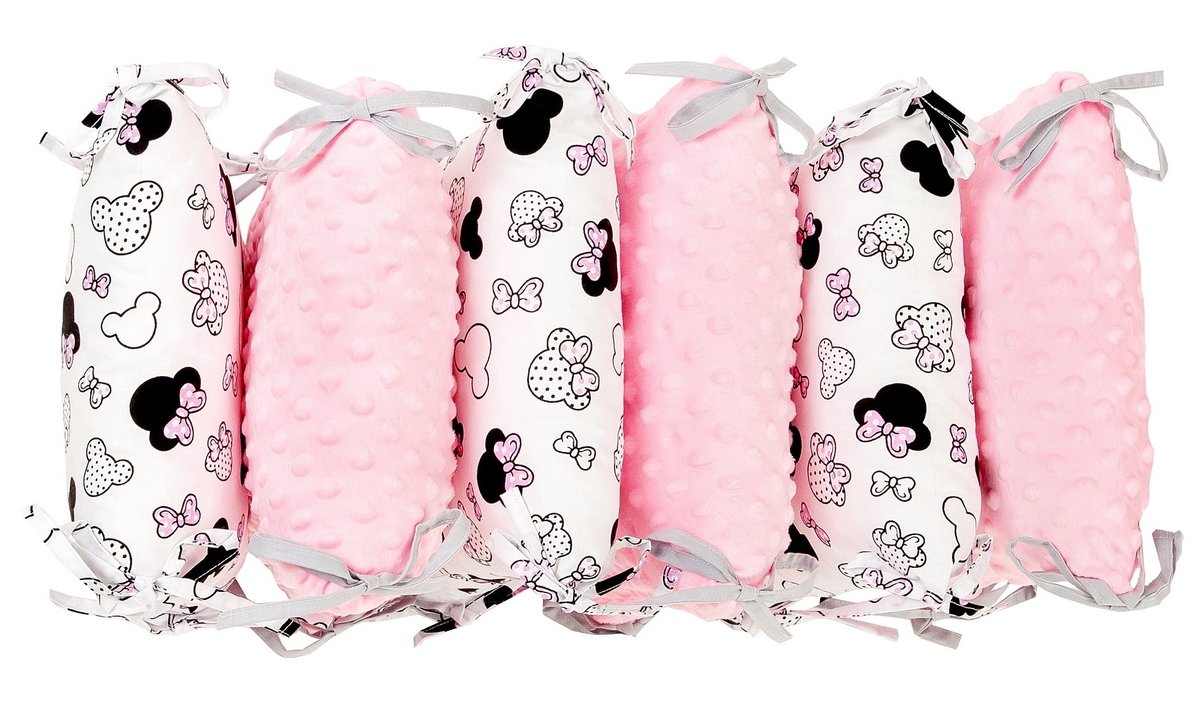 Ochraniacz modułowy Myszka Minnie / Minky Pudrowy Róż