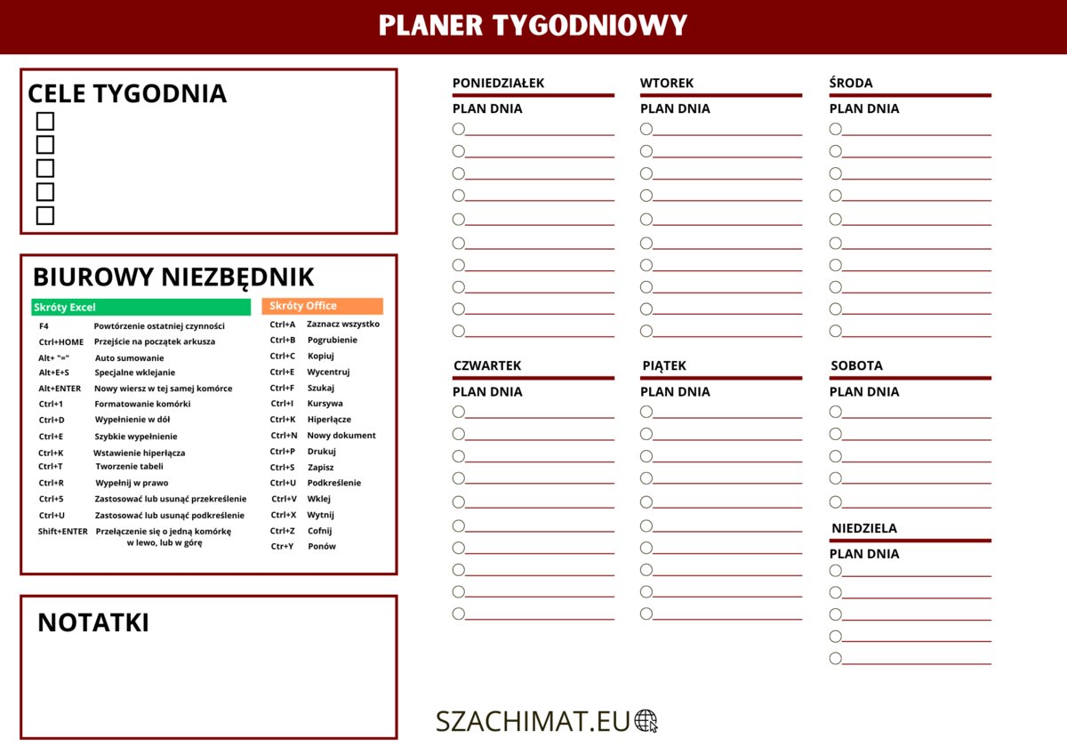 Biuwar Tygodniowy A4