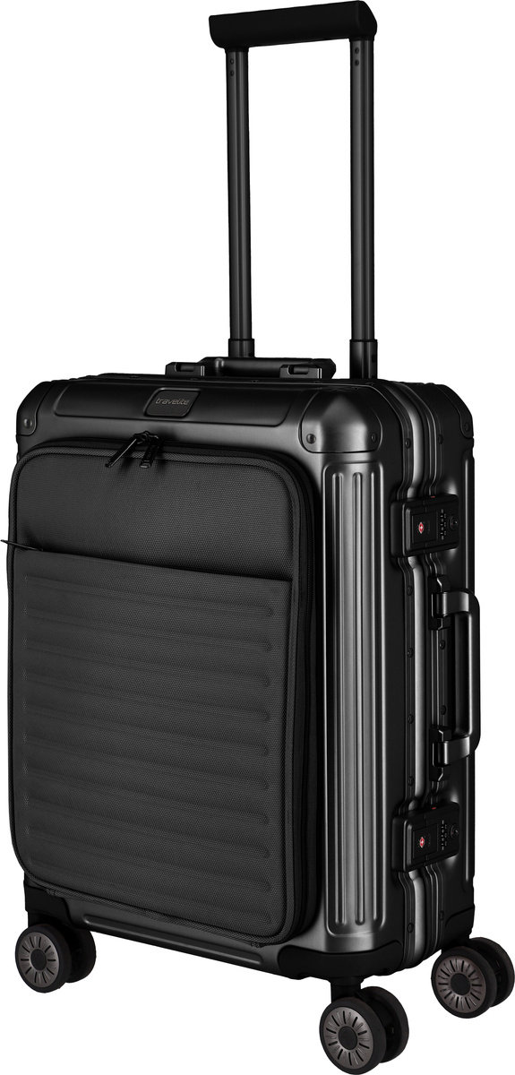 Walizka kabinowa z przednią kieszenią Travelite Next 2.0 55 cm czarna