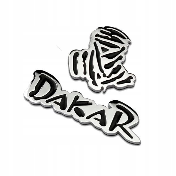 Naklejka DAKAR 3D EMBLEMAT Metalowy Silver
