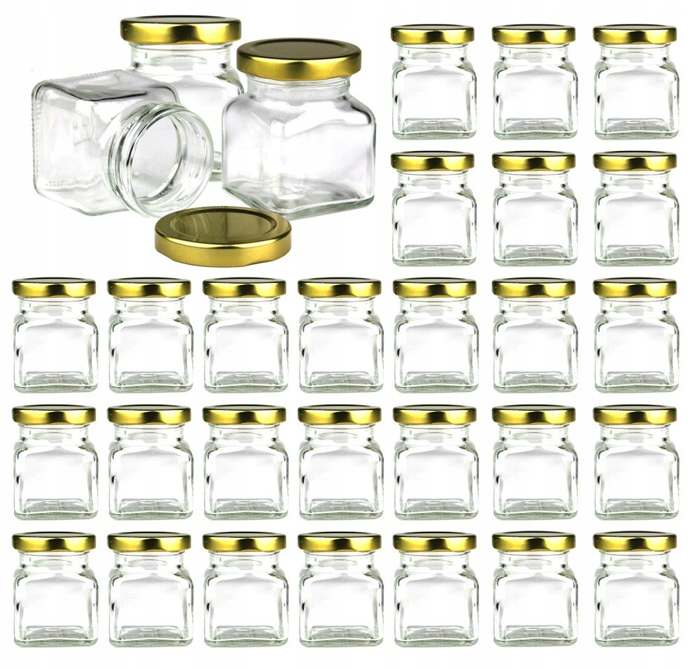 30x pojemniki słoiki słoiczki na przyprawy 120 ml z złotą zakrętką fi 53