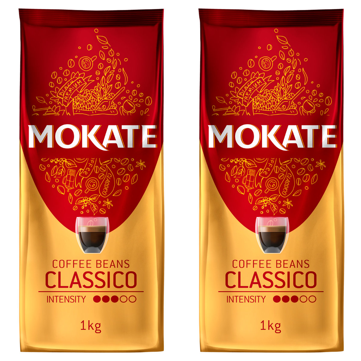 Zestaw 2kg Kawy ziarnistej Mokate Classico