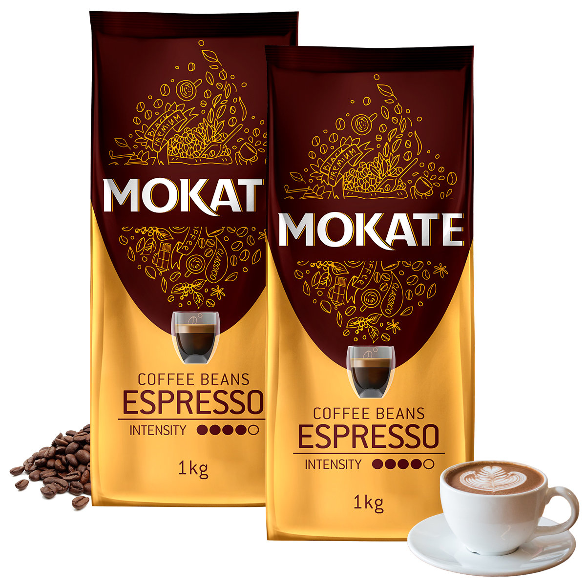 Zestaw 2kg Kawy Ziarnistej Espressso Mokate