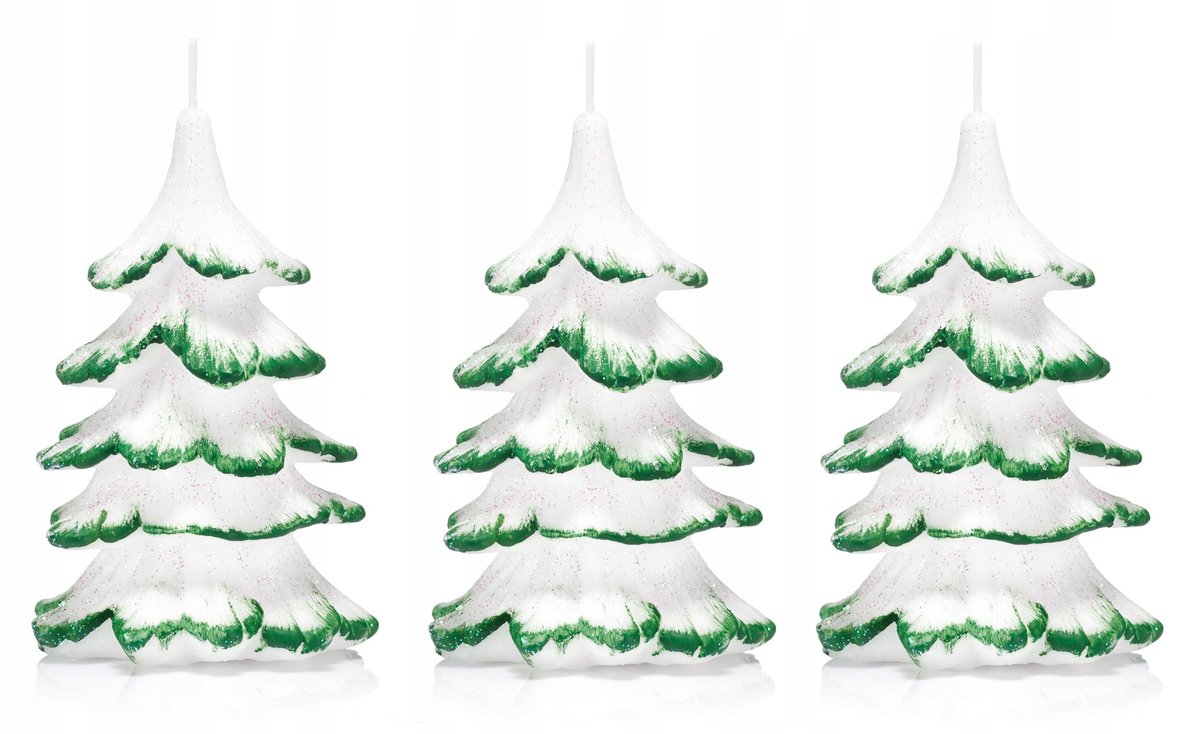 3x świeczki świąteczne choinka 15cm końców zielona