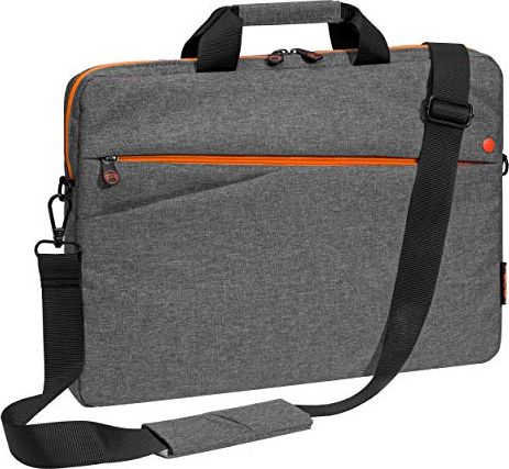 Torba Pedea Torba na laptopa PEDEA Modna torba na laptopa do 17,3 cala 43,9 cm Torba na ramię z paskiem na ramię, szaro-pomarańczowa