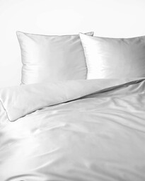 Detexpol Pościel satynowa 160x200 biała z lamówką Mako Satin 62