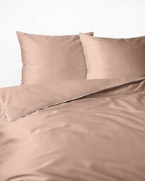 Detexpol Pościel satynowa 160x200 brzoskwiniowa z lamówką Mako Satin 62