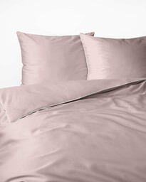 Detexpol Pościel satynowa 220x200 różowa pudrowa z lamówką Mako Satin 62