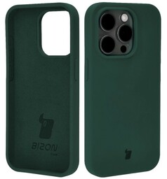 Bizon Etui silikonowe Soft Case do iPhone 15 Pro, ciemnozielone