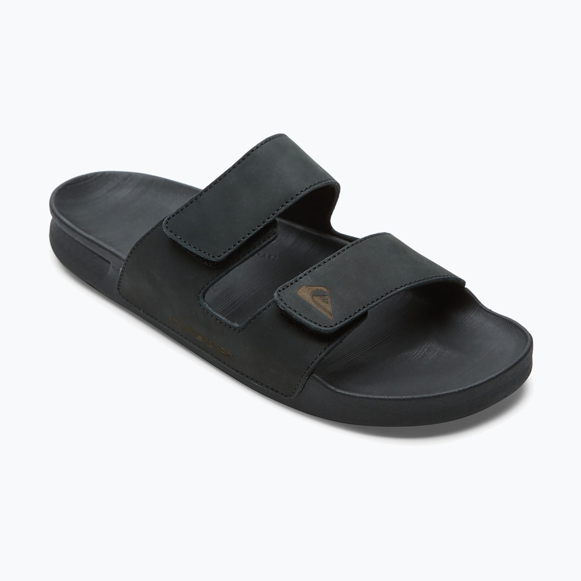 Klapki męskie Quiksilver Rivi Leather Double Adjust black 1