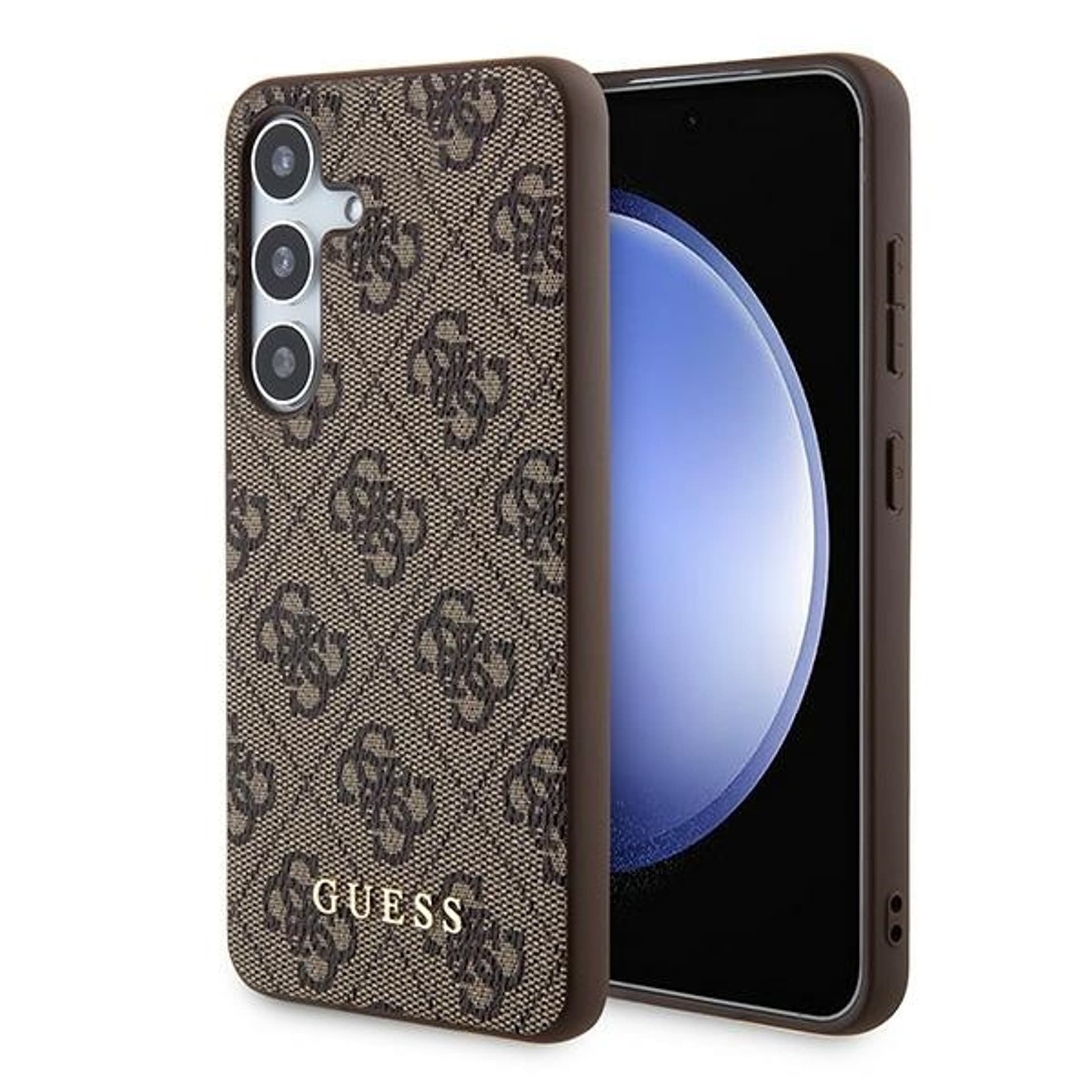 Guess Etui HardCase 4G Metal Gold Logo do Galaxy A55, brązowe