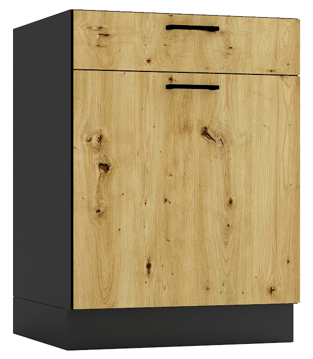 Szafka kuchenna z szufladą 60 cm grafit + dąb artisan A1-C62