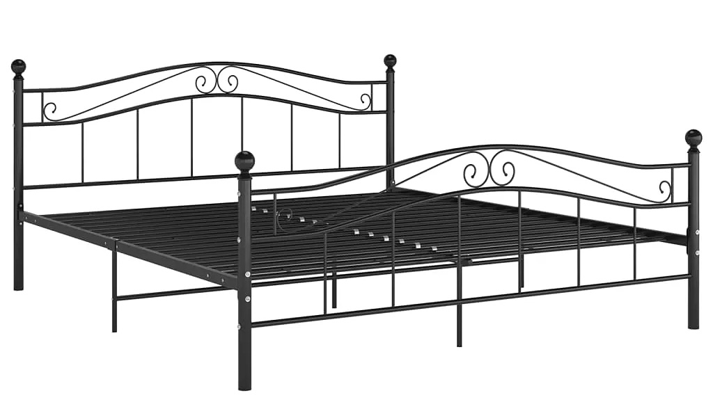 Metalowe czarne łóżko w stylu loftowym 160x200 cm R1-G47