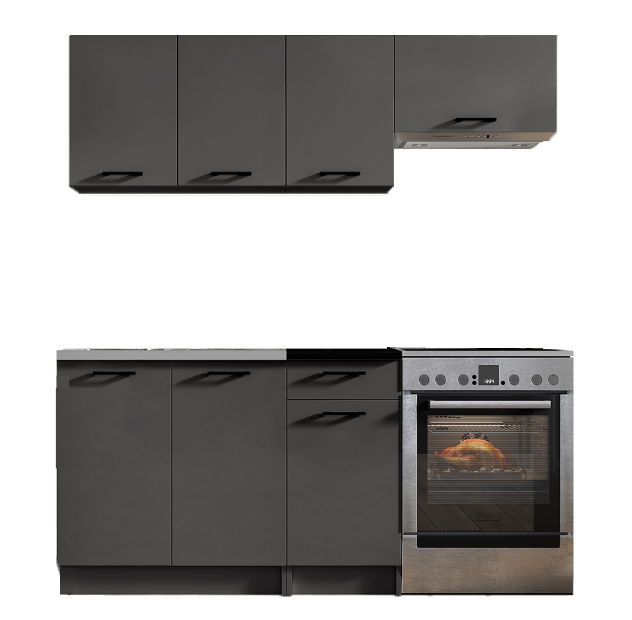 Mały zestaw mebli kuchennych grafit mat S4-D39