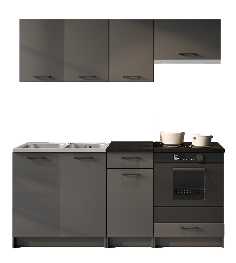 Komplet szafek kuchennych grafit mat T1-H82