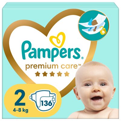 Pampers Premium Care, pieluchy jednorazowe, rozmiar 2, 136 sztuk, 4kg - 8kg