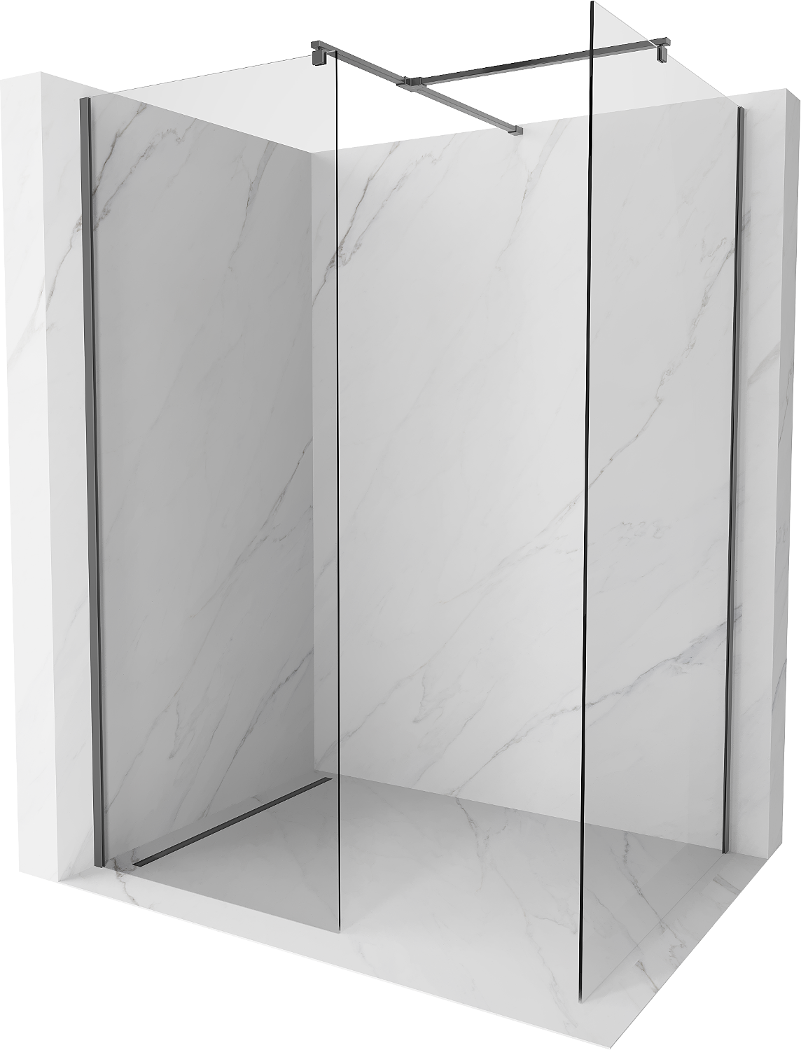 Mexen Kioto ścianka prysznicowa Walk-in 130 x 120 cm, transparent, gun metal - 800-130-202-95-00-120