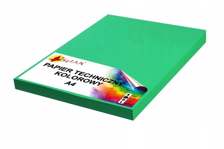 Papier techniczny A4 240g zielony intensywny v2 50 arkuszy