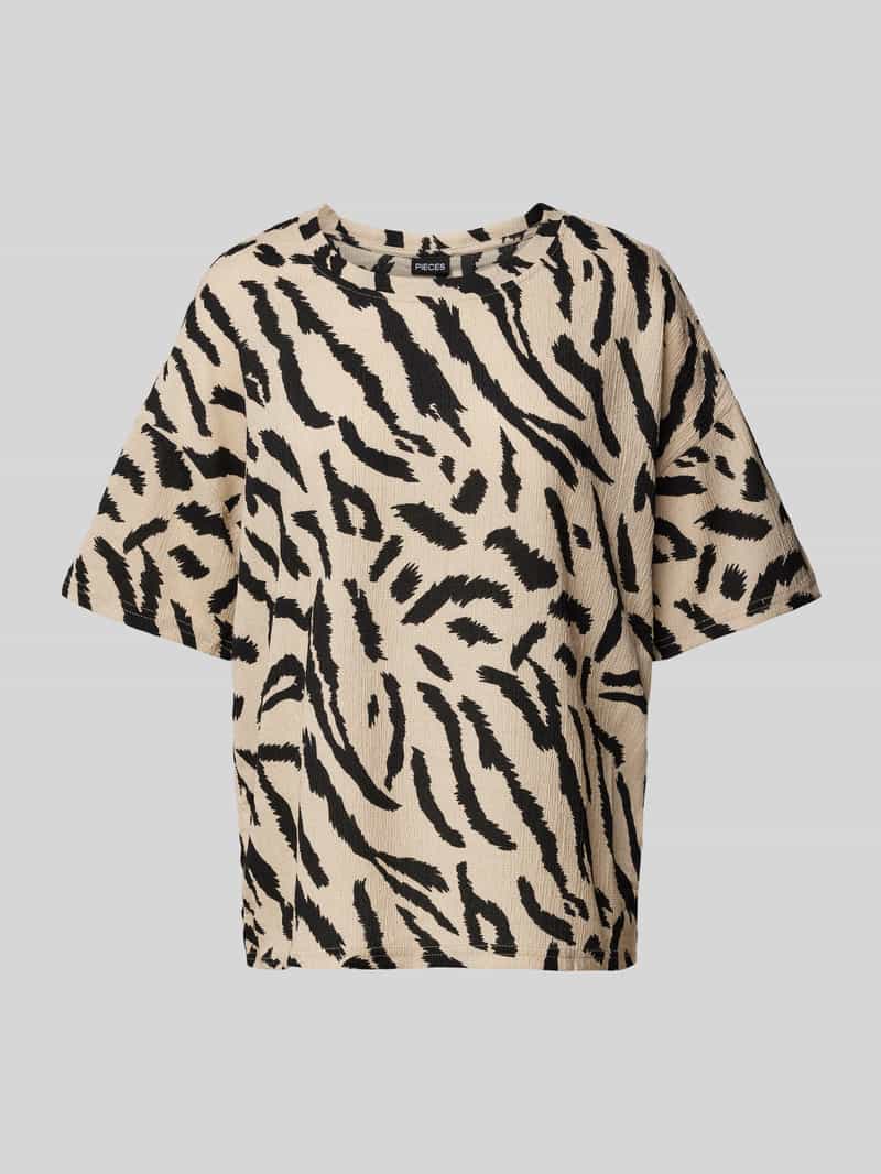 T-shirt z fakturowanym wzorem model ‘LUNA’