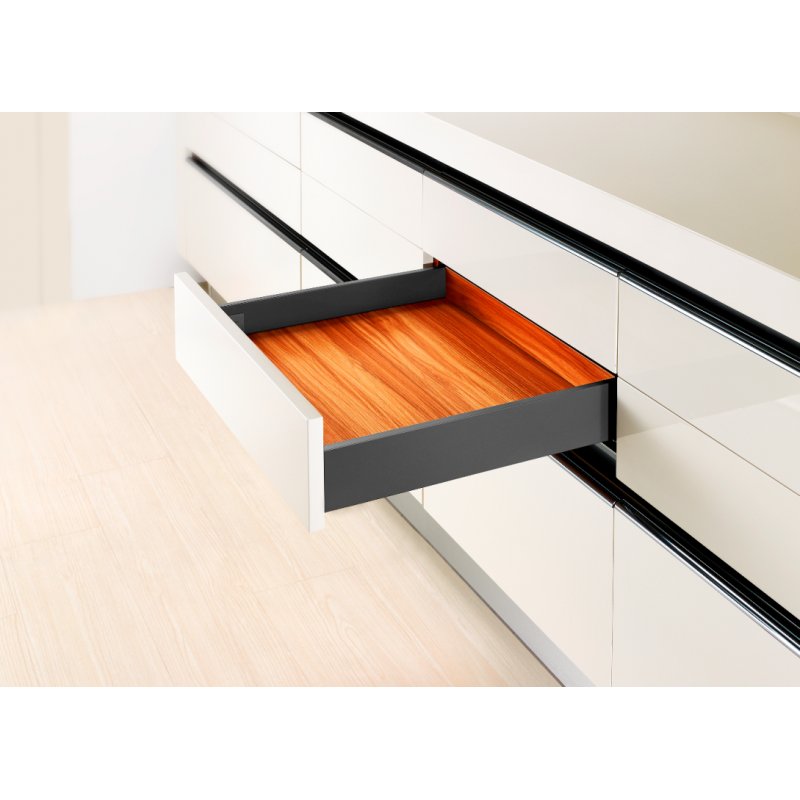 SZUFLADA NISKA SLIM BOX ANTRACYT Soft Close AMIX - SB11/HD H-88 L-300MM