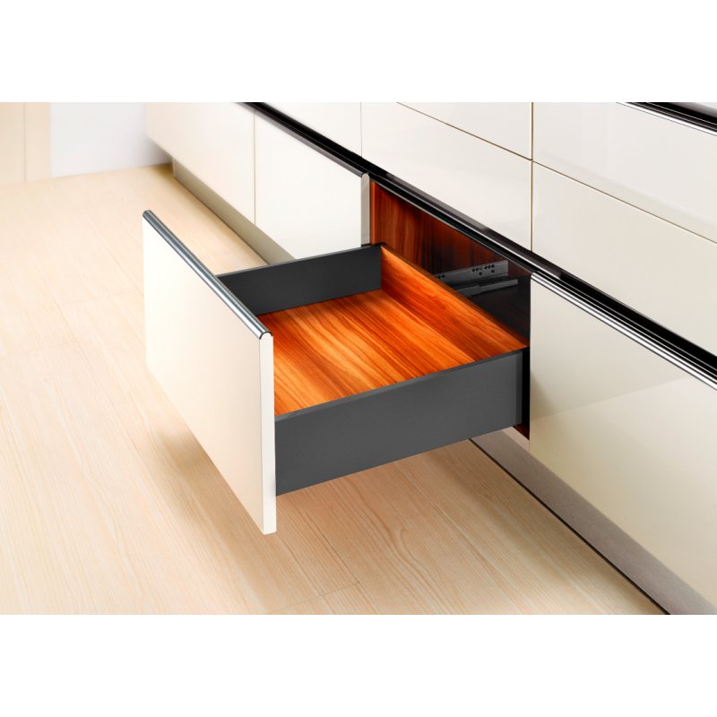 SZUFLADA ŚREDNIA SLIM BOX Soft Close SYSTEM BOX ANTRACYT AMIX - SB12/HD H-126 L-400MM