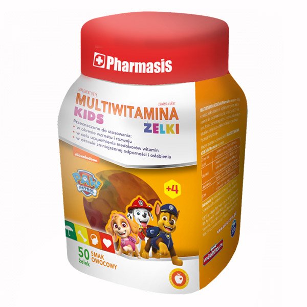 Pharmasis Multiwitamina Kids, Psi Patrol, smak owocowy, 50 żelek Duży wybór produktów | Dostawa kurierem DHL za 10.90zł !!!| Szybka wysyłka do 2 dni roboczych! | 3648941
