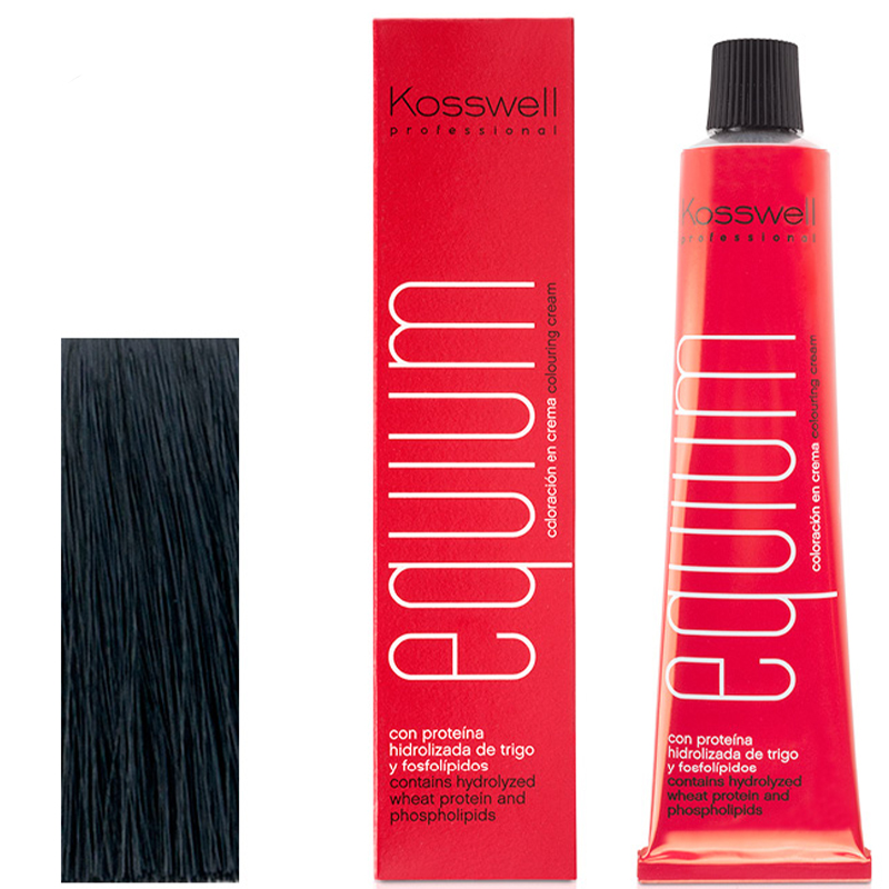 Kosswell Equium 2.10, Profesjonalna farba do włosów, Niebiesko-czarny, 60ml