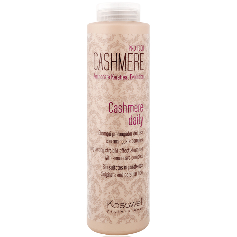 Kosswell Cashmere nr.4 daily, kaszmirowy szampon po keratynowym prostowaniu, bez SLS, 250ml