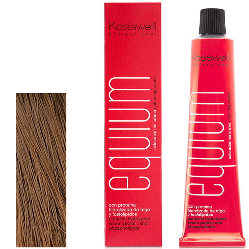 Kosswell Equium 6.13, Profesjonalna farba do włosów, Błyszczący orzech/brąz, 60ml