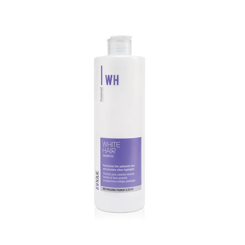 Kosswell White Hair Shampoo, szampon do włosów blond niewelujący żółty odcień, 500ml