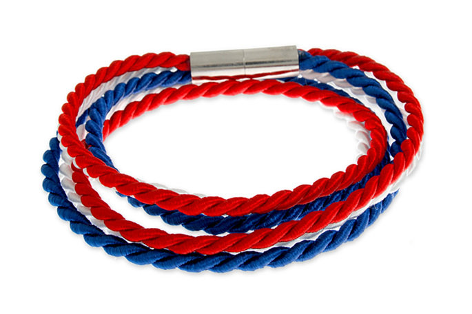 Czerwono Biało Niebieska Sznurkowa Na Rękę