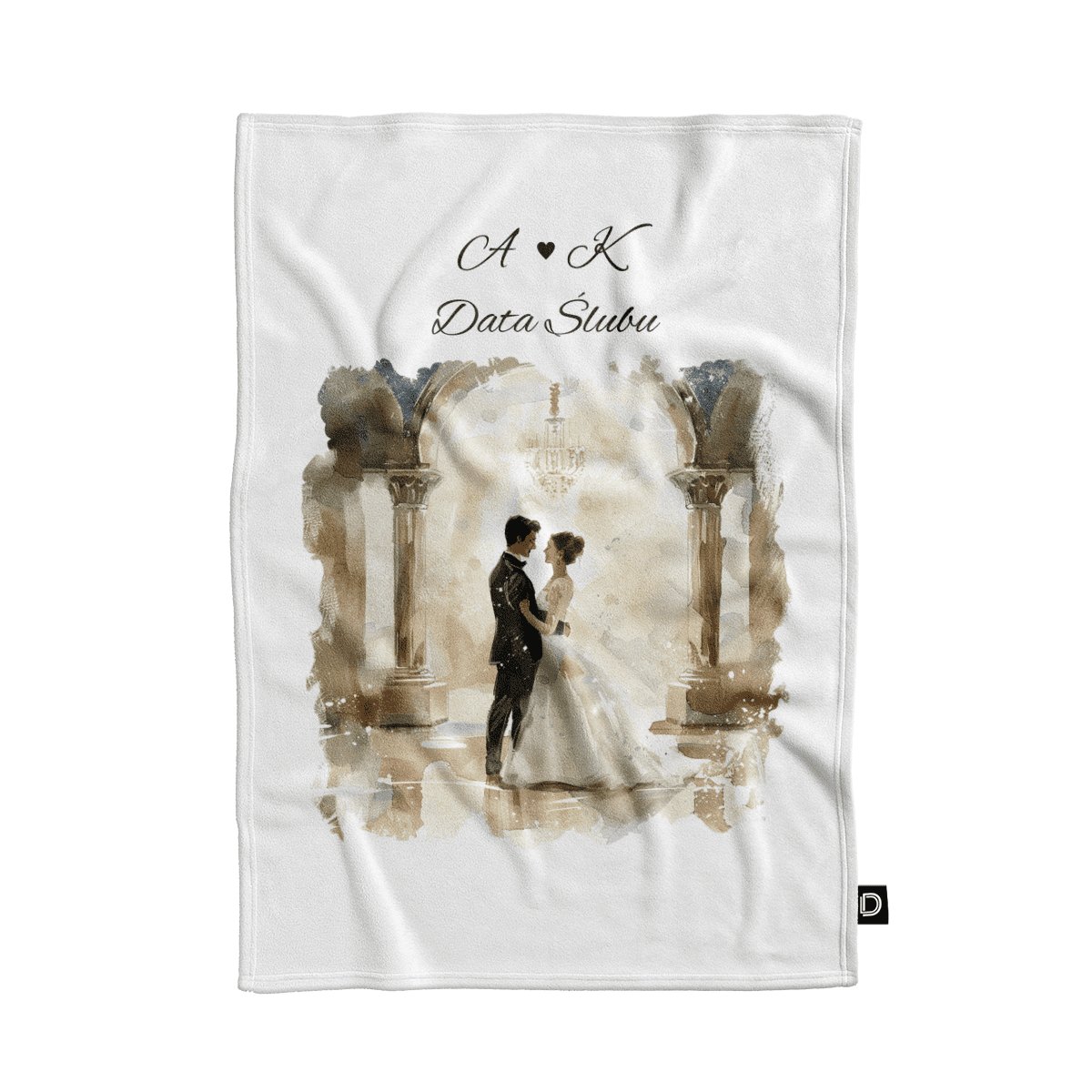 Koc pluszowy ślubny wzór LS16 | sala balowa 80 x 60 cm