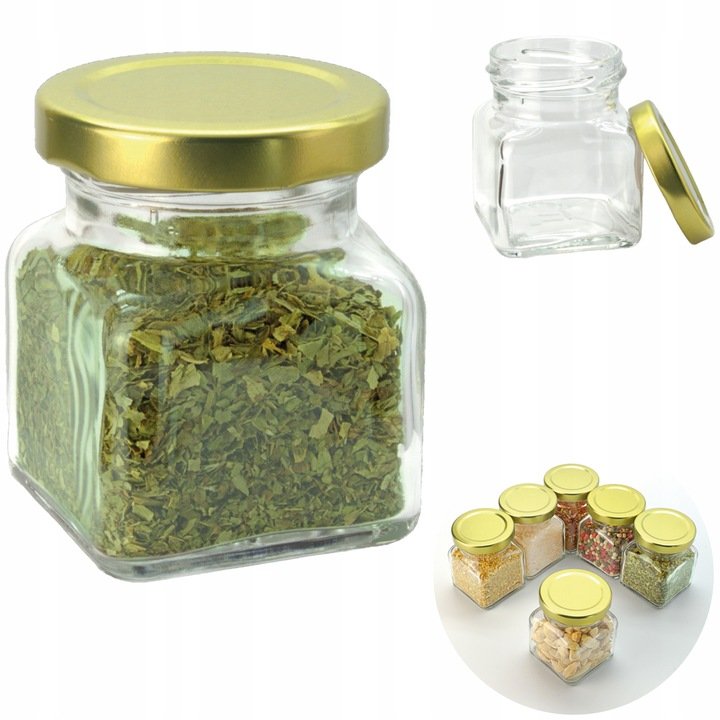 słoiczki na przyprawy 120ml SZKLANE na miód słoik złota zakrętka twist-off
