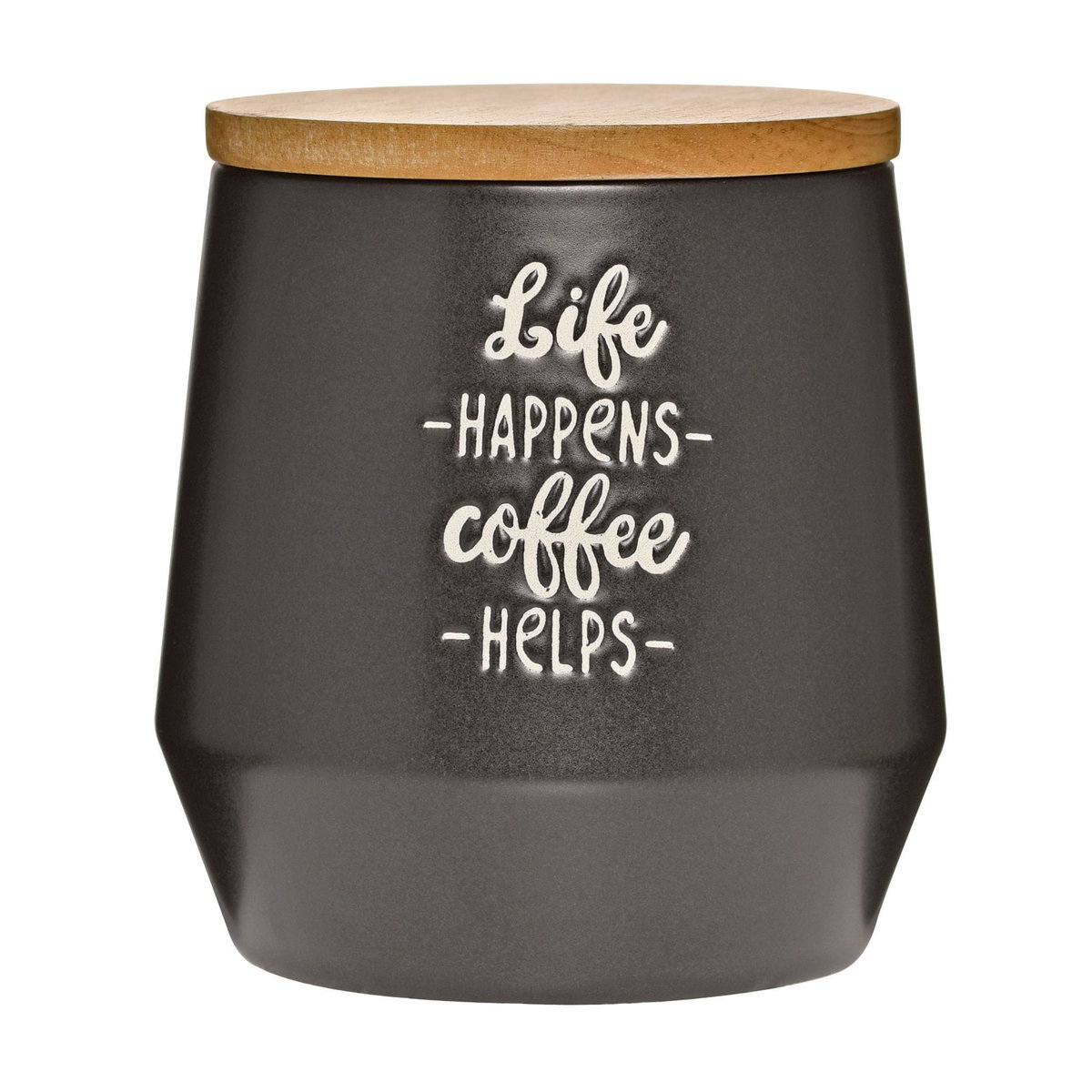 Pojemnik kuchenny, ceramika/drewno dębowe, 0,5 l, czarny Coffee Culture / Cilio