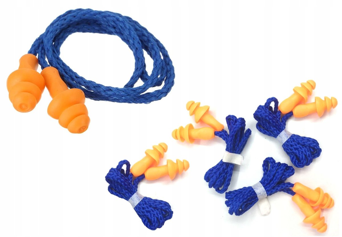 ZATYCZKI STOPERY WKŁADKi DO USZU SPANIA WIELORAZOWE 5 PAR ZESTAW SILIKONOWE