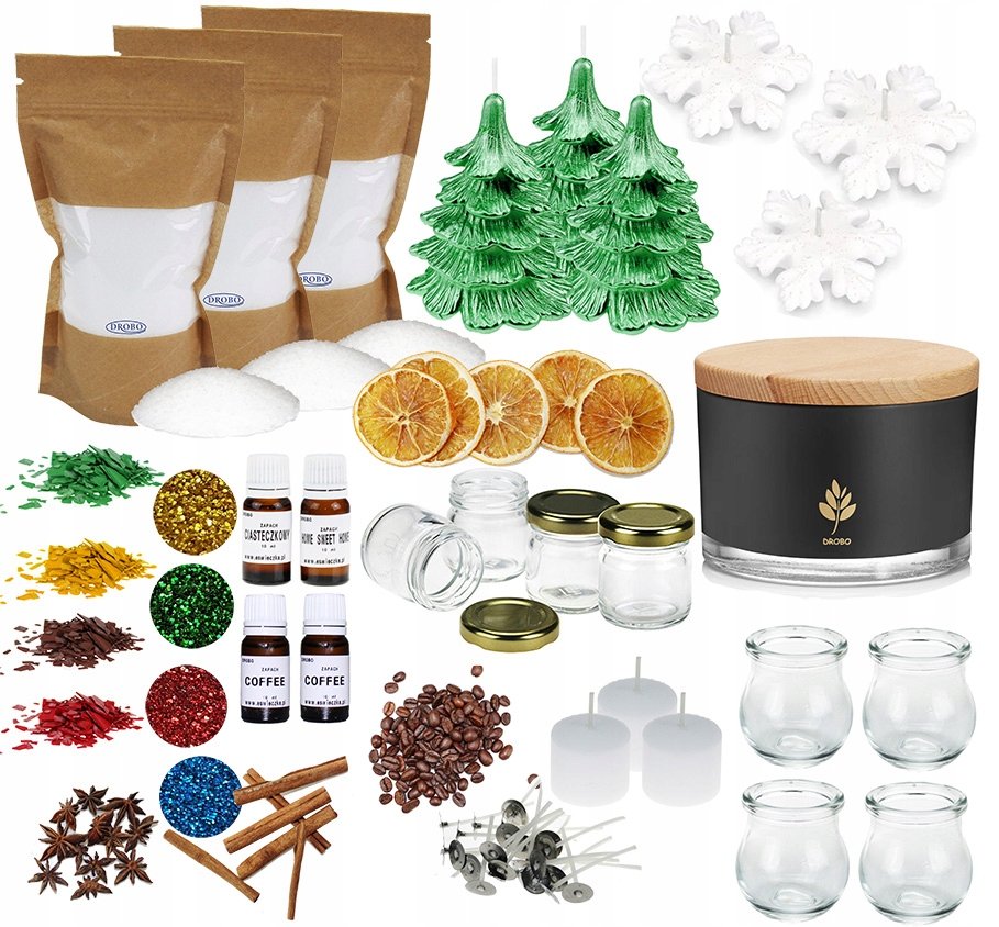 Duży zestaw do robienia świec + świeczki do dekoracji świątecznych 11