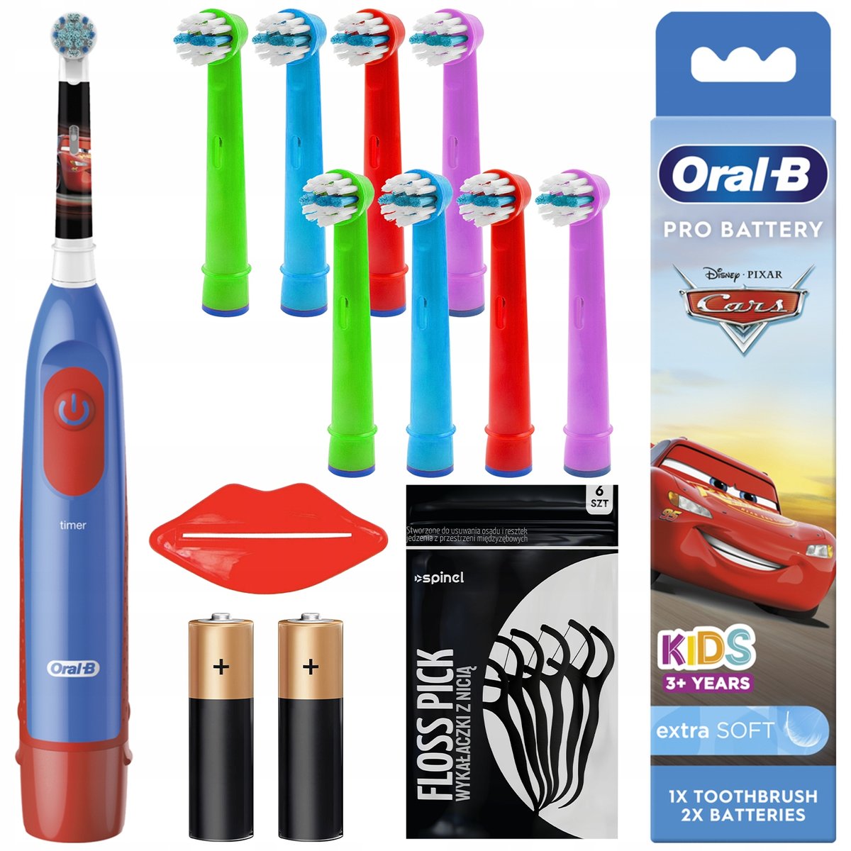 Szczoteczka Oral-B Advance Auta + 8 końcówki kolorowe