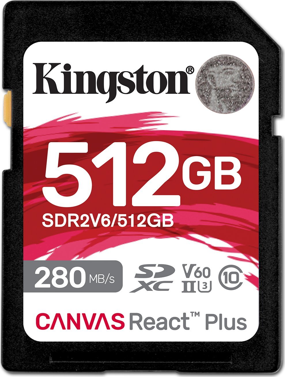 Karta Kingston Canvas React Plus SDXC 512 GB Class 10 UHS-II/U3 V60 SDR2V6/512GB