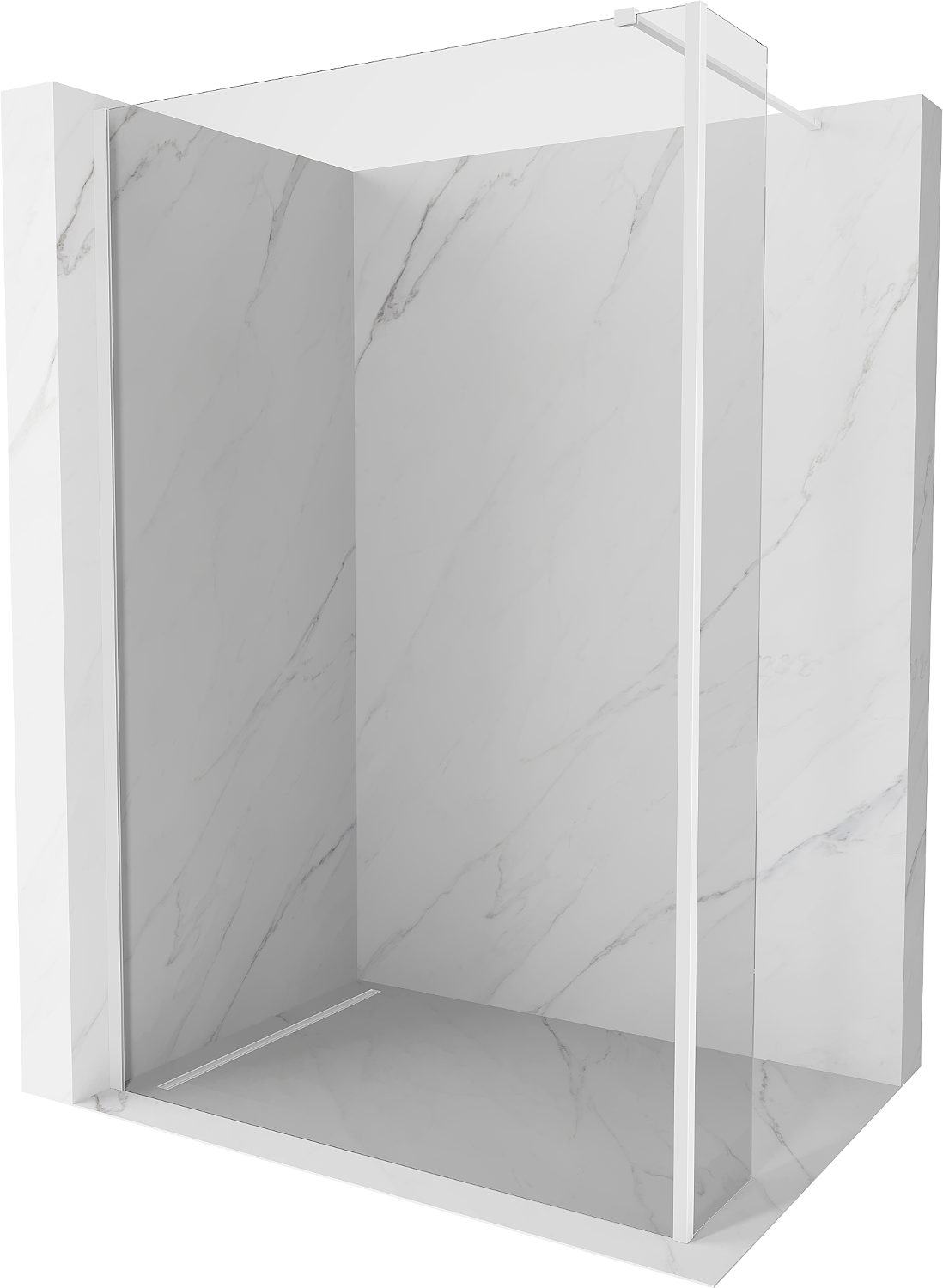 Mexen Kioto ścianka prysznicowa Walk-in 135 x 40 cm, transparent, biała - 800-135-212-20-00-040