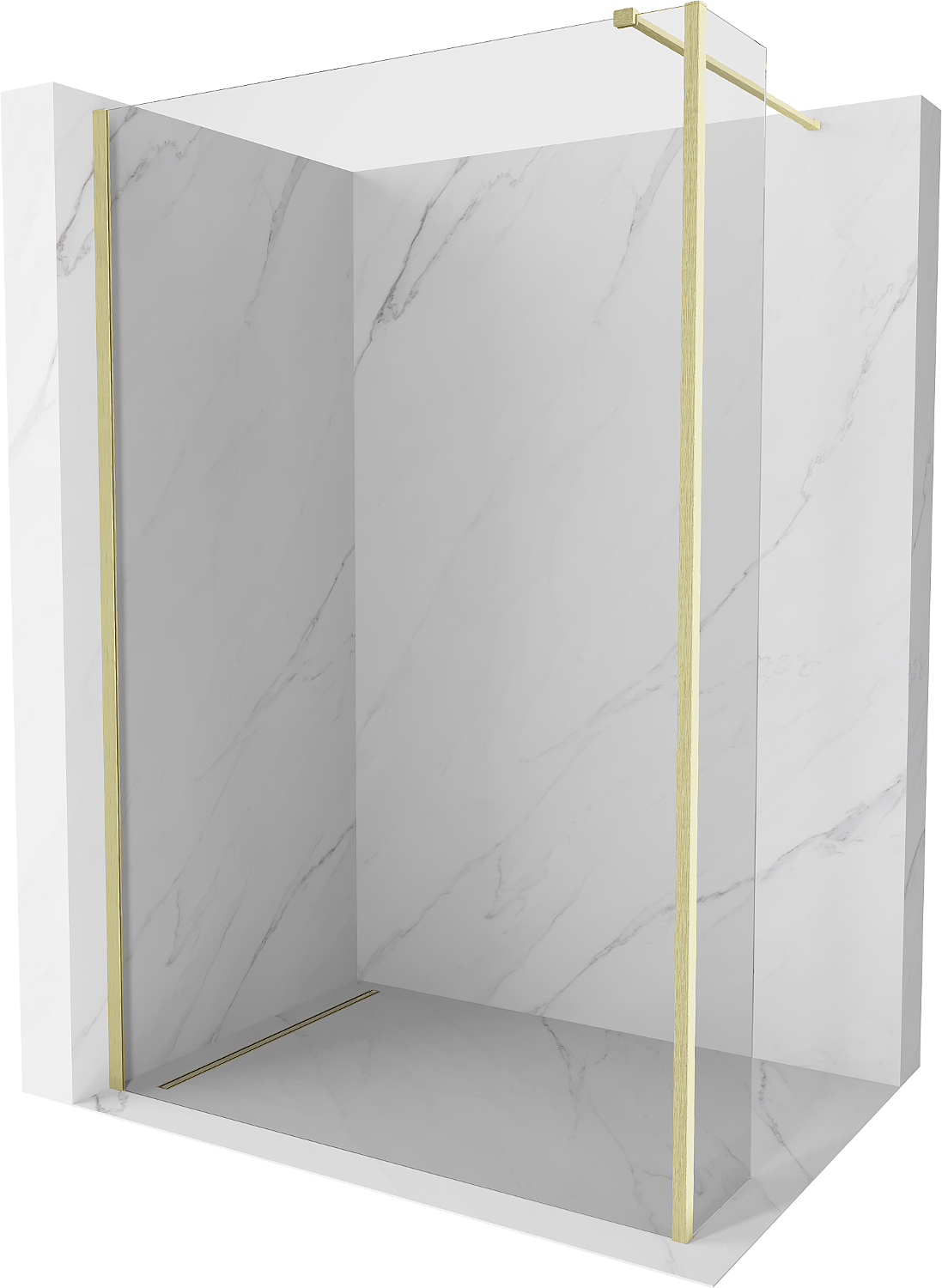Mexen Kioto ścianka prysznicowa Walk-in 120 x 30 cm, transparent, złota szczotkowana - 800-120-212-55-00-030
