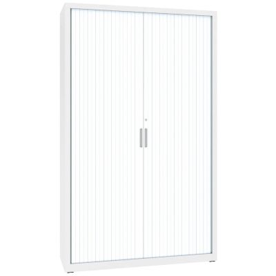 Szafa metalowa do biura z drzwiami żaluzjowymi SBM 217 M 120 cm kolor biały RAL 9010