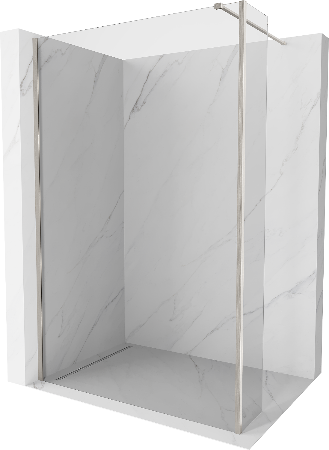 Mexen Kioto ścianka prysznicowa Walk-in 170 x 40 cm, transparent, nikiel szczotkowany - 800-170-212-97-00-040
