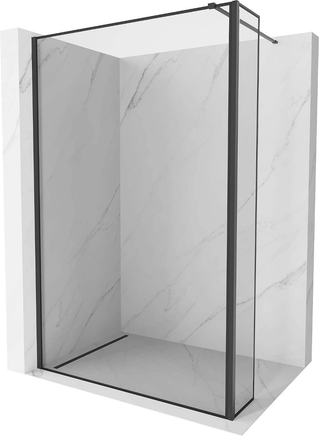 Mexen Kioto ścianka prysznicowa Walk-in 100 x 30 cm, czarny wzór, czarna - 800-100-212-70-70-030